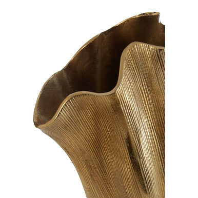 Orsina Estrella Large Gold Fluted Vase – Tall Handcrafted Aluminium