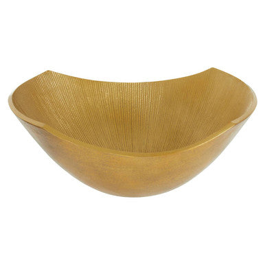 Orsina Estrella Large Gold Finish Bowl | Fluted Aluminium Centerpiece