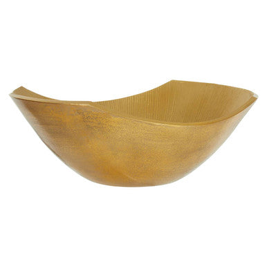 Orsina Estrella Large Gold Finish Bowl | Fluted Aluminium Centerpiece