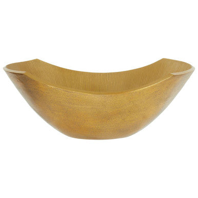 Orsina Estrella Large Gold Finish Bowl | Fluted Aluminium Centerpiece