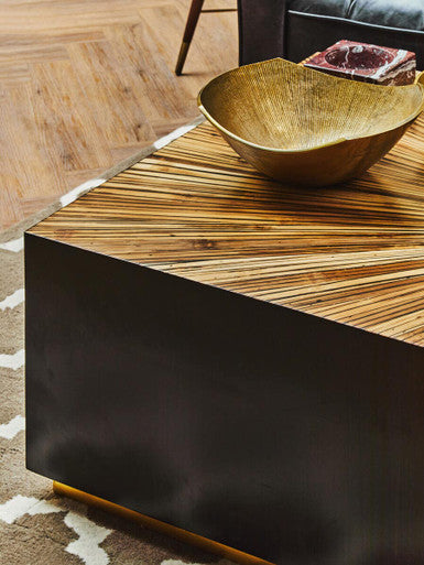 Orsina Estrella Large Gold Finish Bowl | Fluted Aluminium Centerpiece