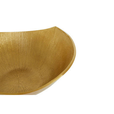 Orsina Estrella Large Gold Finish Bowl | Fluted Aluminium Centerpiece