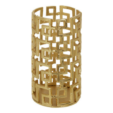Orsina Delphi Small Gold Candle Holder – Handcrafted Aluminium Decor