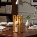 Orsina Delphi Small Gold Candle Holder – Art Deco Geometric Metal Decor