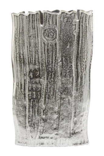 Orsina Albero Large Silver Aluminium Floor Vase – Textured Modern Decor
