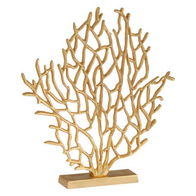 Orsina Prato Small Gold Coral Sculpture – Aluminum Tabletop Decor
