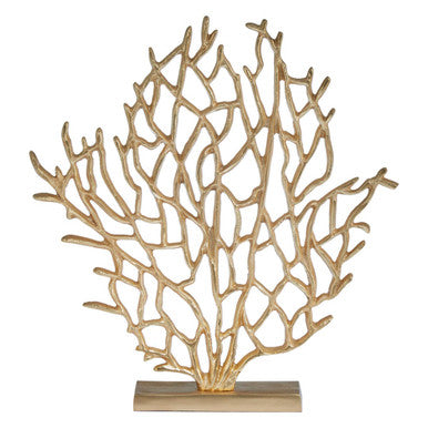 Orsina Prato Small Gold Coral Sculpture – Aluminum Tabletop Decor