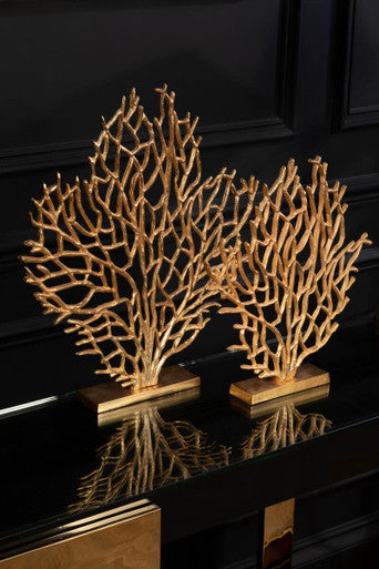 Orsina Prato Small Gold Coral Sculpture – Aluminum Tabletop Decor