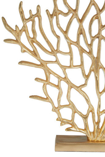 Orsina Prato Small Gold Coral Sculpture – Aluminum Tabletop Decor