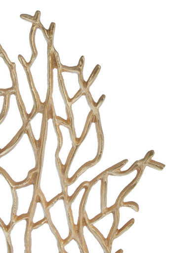 Orsina Prato Small Gold Coral Sculpture – Aluminum Tabletop Decor