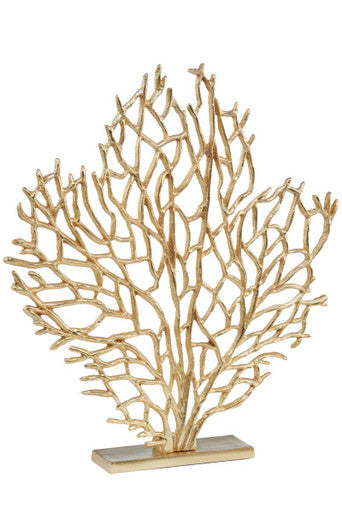 Orsina Prato Large Gold Coral Sculpture | Hand-Cast Aluminium Decor