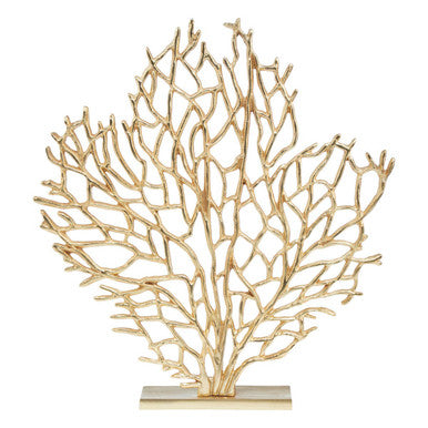 Orsina Prato Large Gold Coral Sculpture | Hand-Cast Aluminium Decor