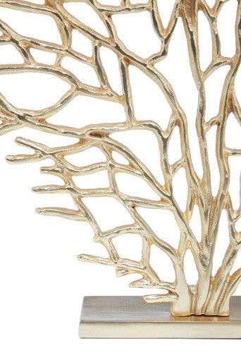 Orsina Prato Large Gold Coral Sculpture | Hand-Cast Aluminium Decor