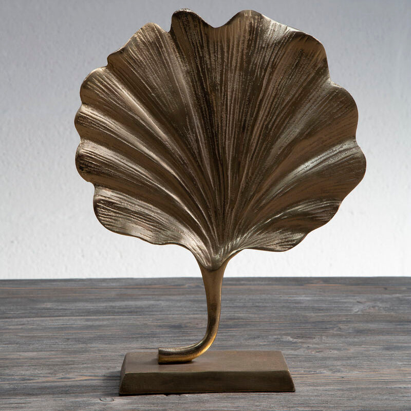 Orsina Prato Gold Ginkgo Leaf Sculpture – Aluminum Botanical Decor