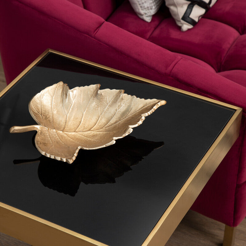 Orsina Gold Maple Leaf Dish – Decorative Aluminium Jewelry Catchall