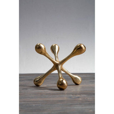Orsina Prato Gold Jack Sculpture – Modern Aluminium Tabletop Decor