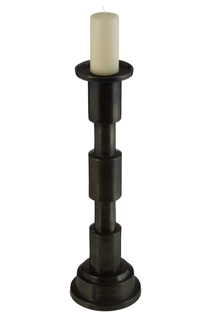 Orsina Zac Medium Pillar Candle Holder – Matte Black Minimalist Decor