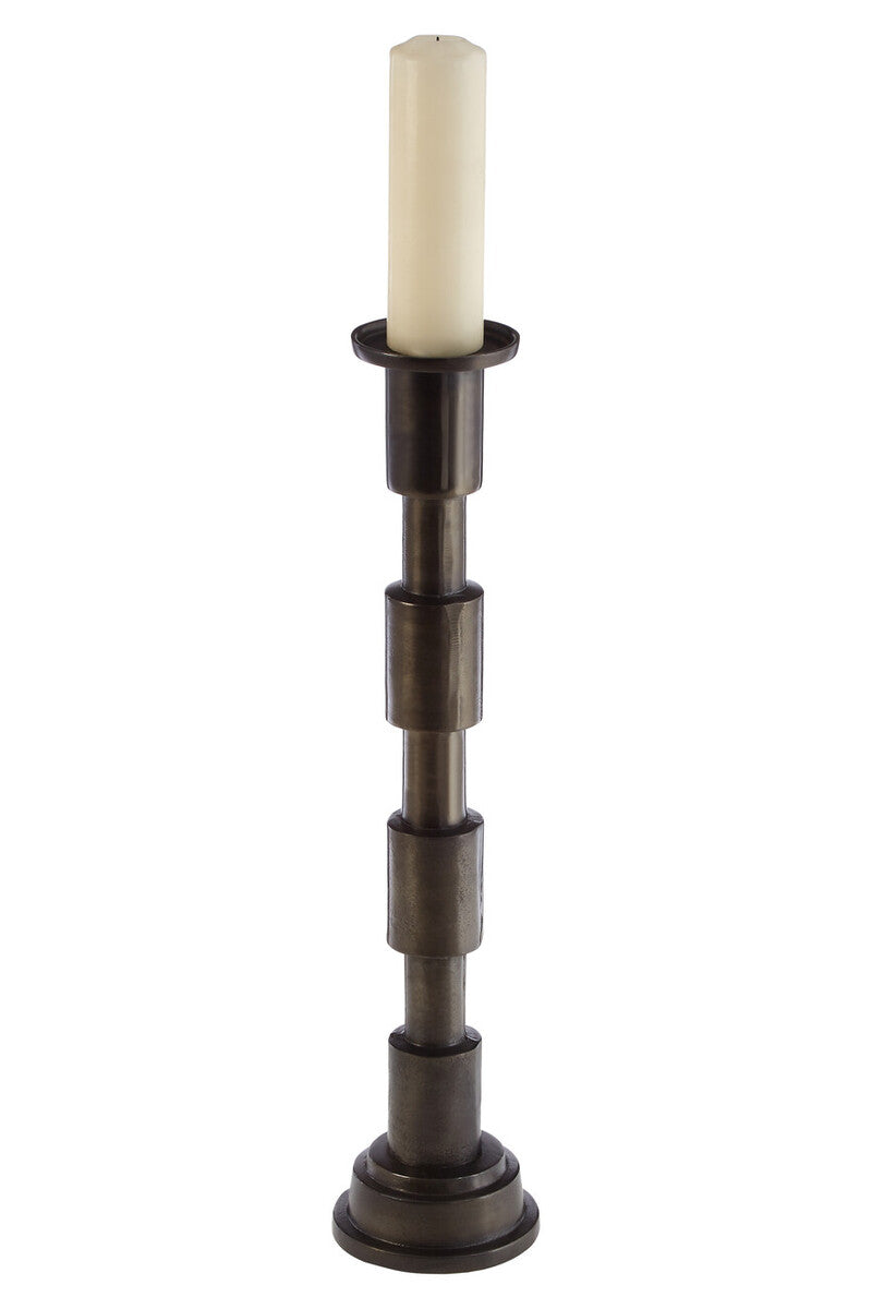 Orsina Zac Large Pillar Candle Holder – Matte Black Metal Stand