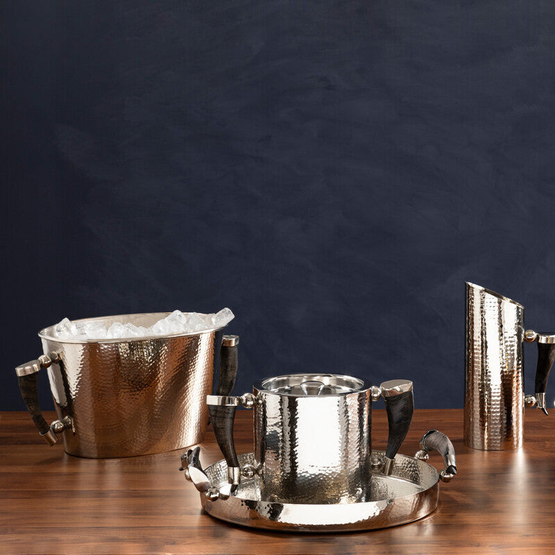 Orsina Mixology Haven Hammered Wine Cooler with Horn Handles