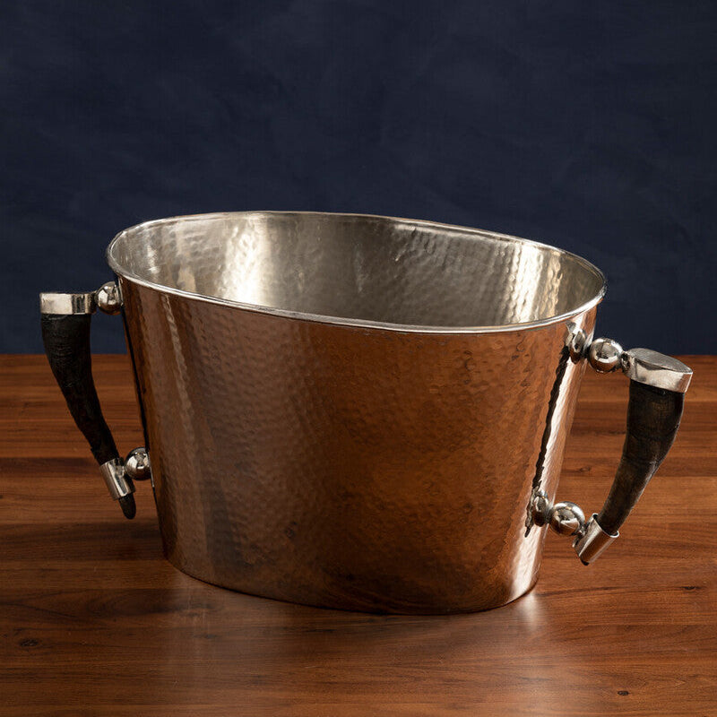 Orsina Mixology Haven Hammered Wine Cooler with Horn Handles