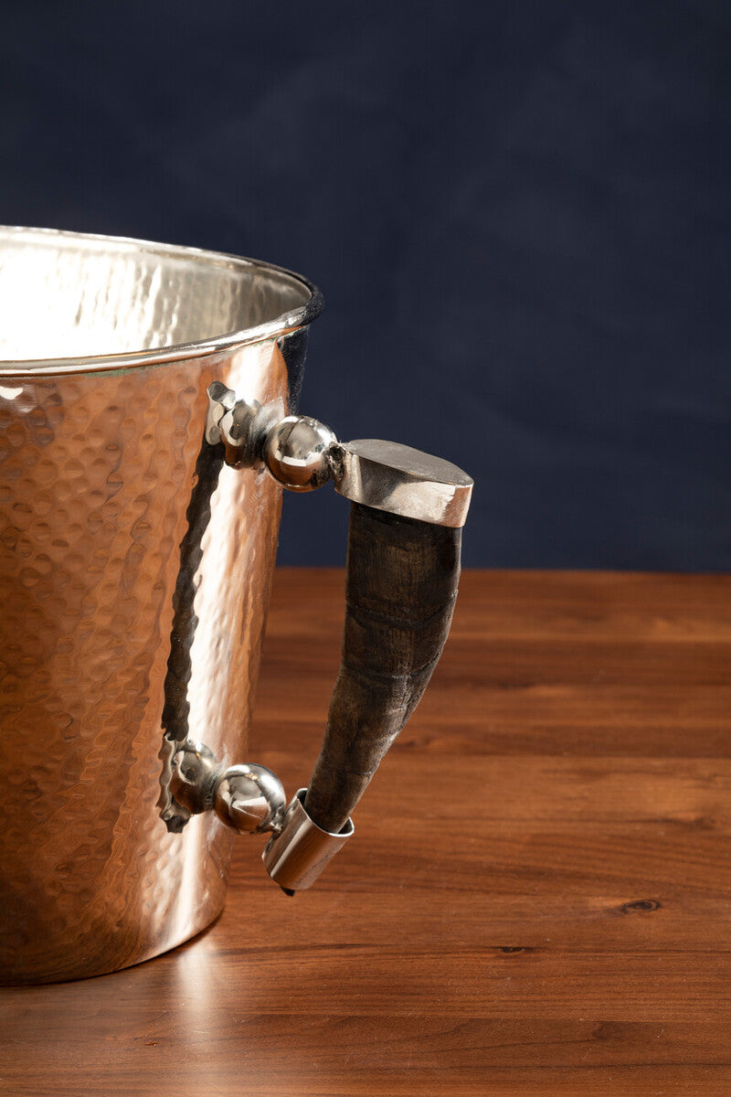 Orsina Mixology Haven Hammered Wine Cooler with Horn Handles