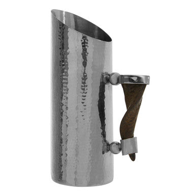 Orsina Hammered Steel Pitcher with Matte Black Horn Handle | 80oz