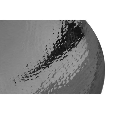 Orsina Hammered Silver Serving Bowl with Black Horn-Style Handles