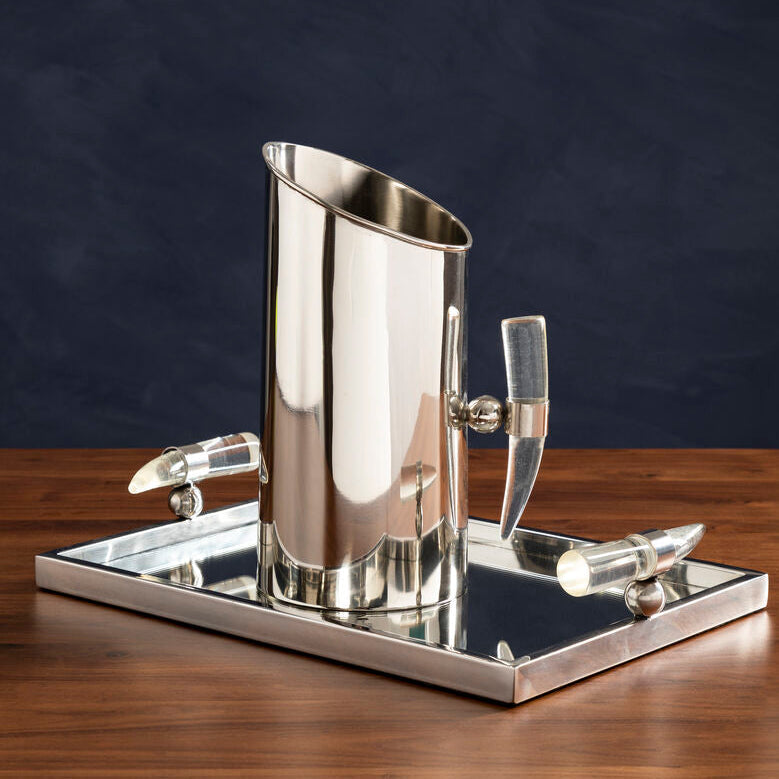 Orsina Herne Silver Steel Pitcher with Acrylic Horn Handle
