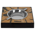 Orsina Rova Square Resin and Steel Ashtray – Black and Brown Abstract