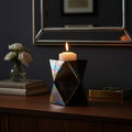 Orsina Rambia Large Iridescent Oil Slick Glass Candle Holder