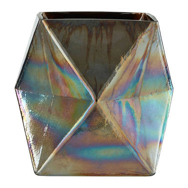 Orsina Rambia Small Oil Slick Glass Candle Holder – Geometric Decor