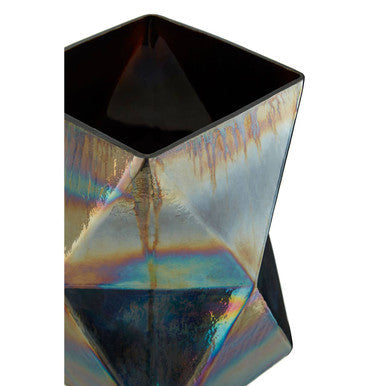 Orsina Rambia Small Oil Slick Glass Candle Holder – Geometric Decor