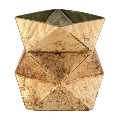 Orsina Rambia Gold Glass Candle Holder – Small Geometric Votive