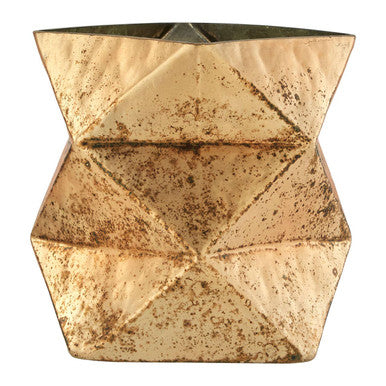 Orsina Rambia Gold Glass Candle Holder – Small Geometric Votive
