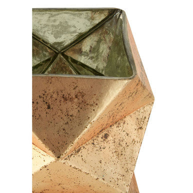 Orsina Rambia Gold Glass Candle Holder – Small Geometric Votive