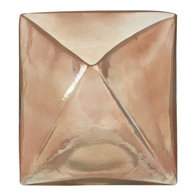 Orsina Rambia Large Pink Glass Candle Holder – Faceted Geometric Design