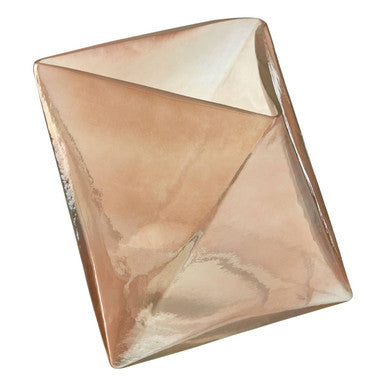 Orsina Rambia Small Pink Glass Candle Holder – Geometric Prismatic Design