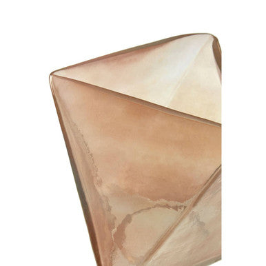 Orsina Rambia Small Pink Glass Candle Holder – Geometric Prismatic Design