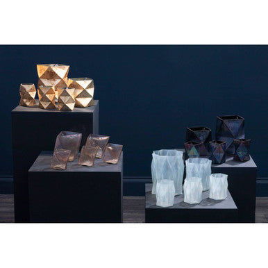 Orsina Rambia Large Iridescent Glass Candle Holder – Modern Centerpiece