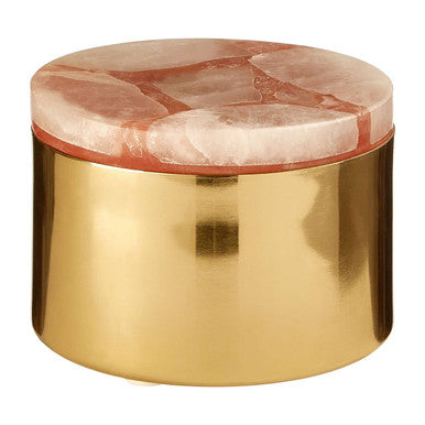 Orsina Pink Quartz Trinket Box – Small Gold-Tone Jewelry Storage