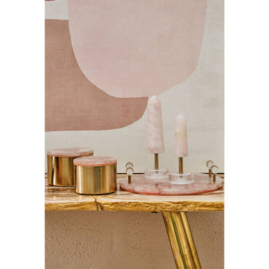 Orsina Pink Quartz Trinket Box – Small Gold-Tone Jewelry Storage