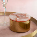 Orsina Pink Quartz Trinket Box – Small Gold-Tone Jewelry Storage
