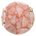 Orsina Bowerbird Pink Quartz Round Tray with Acrylic Handles