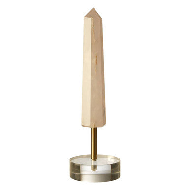 Orsina Bowerbird Large Pink Quartz Obelisk Sculpture | Silver Base
