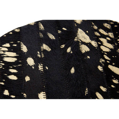 Orsina Bowerbird Cowhide Decorative Tray | Black and Gold Metal Frame