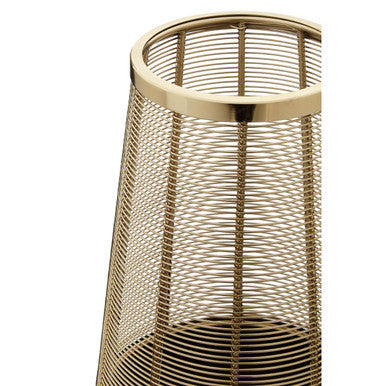 Orsina Martina Small Hurricane Lamp – Black and Gold Iron Wire Cage
