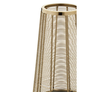 Orsina Martina Large Hurricane Lamp – Black and Gold Iron Wireframe