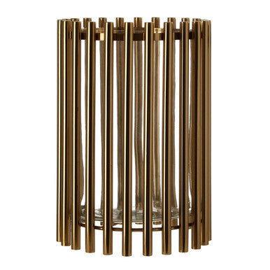 Orsina Martina Medium Candle Holder – Metallic Round Cage Pillar Stand