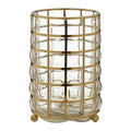 Orsina Martina Medium Hurricane Lamp – Gold Blown Glass Candleholder