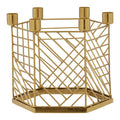 Orsina Martina Hexagonal Gold Metal Candle Holder – 6 Cup Centerpiece